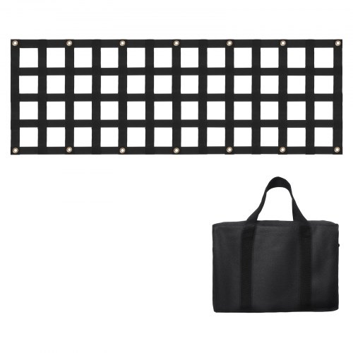 Bagklapsnet 137x46 cm Sort, Kraftigt lastnet, Justerbare stropper
