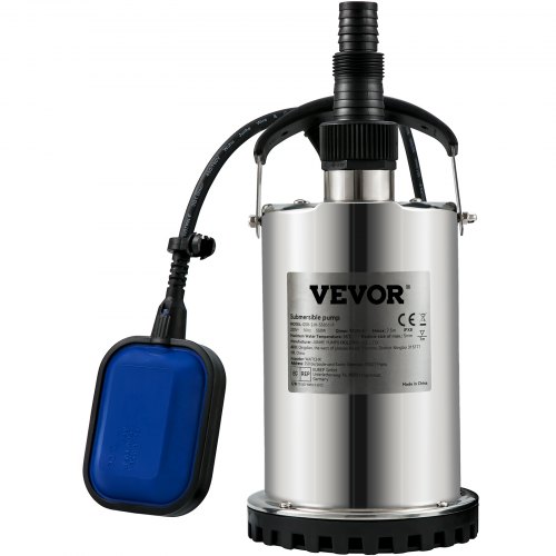 Nedsænkelig vandpumpe, 550W, 9500L/H, 10 m ledning, rustfrit stål