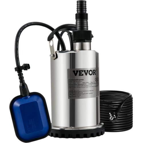 Nedsænkelig vandpumpe, 550W, 9500L/H, 10 m ledning, rustfrit stål
