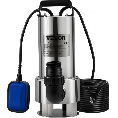 Nedsænkelig vandpumpe, 1300W, 20000L/H, 10 m ledning, rustfrit stål