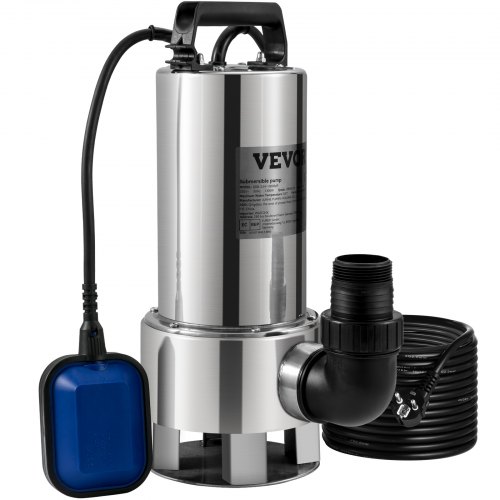 Nedsænkelig vandpumpe, 1300W, 20000L/H, 10 m ledning, rustfrit stål