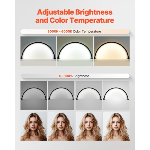 Skrivebordslampe, 30W Halvmåne LED med mobilholder, justerbar lysstyrke, sort, aluminium