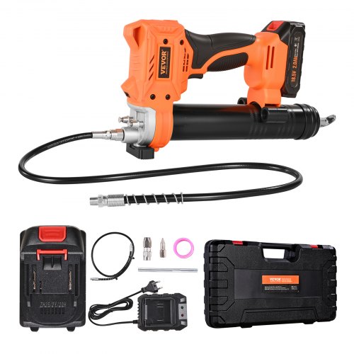Ledningsfri fedtpistol, 380x195x95 mm, 20V, 8000 PSI, elektrisk værktøj