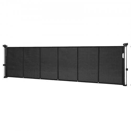 Teleskooppinen turvaportti vauvalle, 87x280 cm, musta, verkkokangas