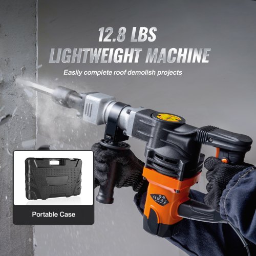 Nedrivningshammer 1600W elektrisk, 2 mejselbits, betonbryder