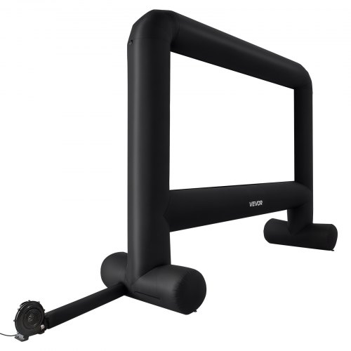 Oppustelig filmlærred, 378x130x317 cm, hvid, vaskbart stof