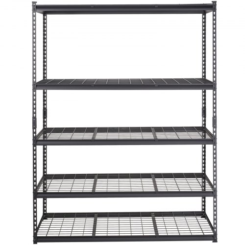 Opbevaringsreol, 152,4x61x198,1 cm, Sort, Justerbar Metal