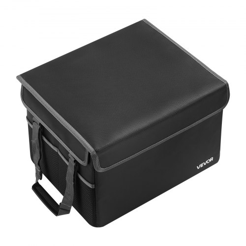 Brandsikker dokumentboks, 34x39,7x26 cm, sort, varmeisoleret opbevaring
