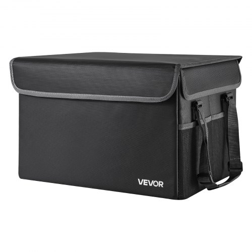 Brandsikker dokumentboks, 34x39,7x26 cm, sort, varmeisoleret opbevaring