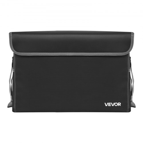Brandsikker dokumentboks, 34x39,7x26 cm, sort, varmeisoleret opbevaring