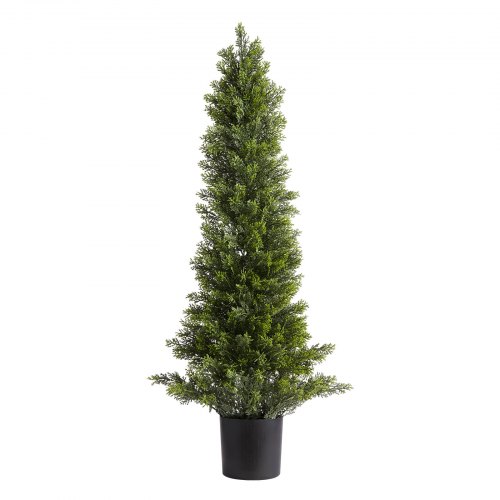 Kunstig topiary cedertræ, 25x25x91,4 cm, grøn, kunstig plante dekoration