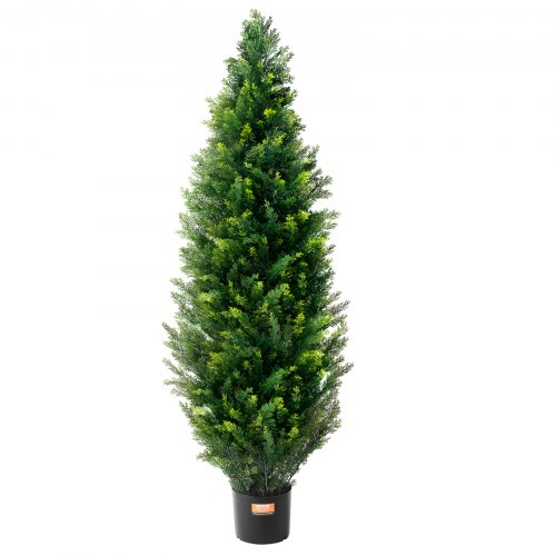 Kunstig cedertræ topiary, 38x38x123 cm, grøn, indendørs udendørs dekoration