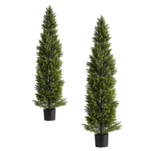 Kunstig topiary cedertræ, 35x35x152,4 cm, grøn, kunstig plante dekoration
