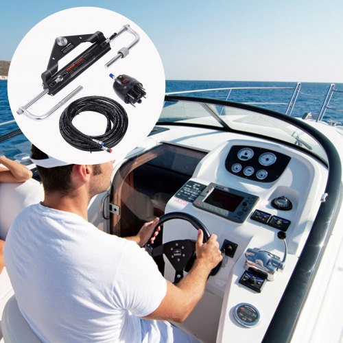 Hydraulisk påhængsstyringssæt, 150HK, 26 ft slange, marine, styresystem