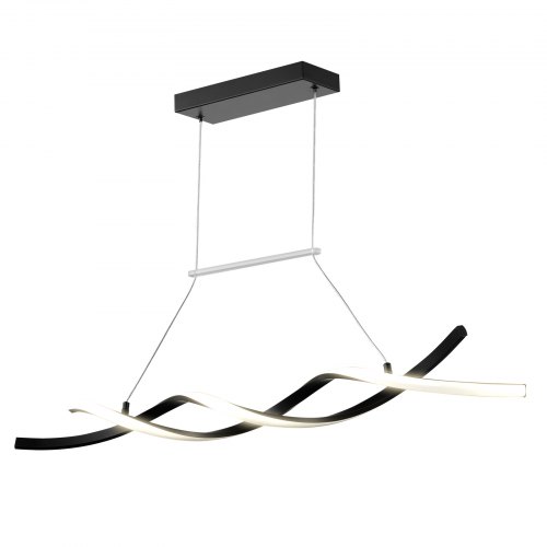 Lysekrone, Dæmpbar LED-pendel, Justerbar, Sort, Metal