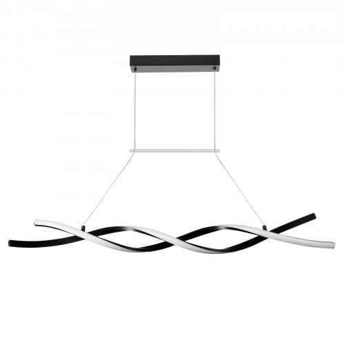 Lysekrone, Dæmpbar LED-pendel, Justerbar, Sort, Metal