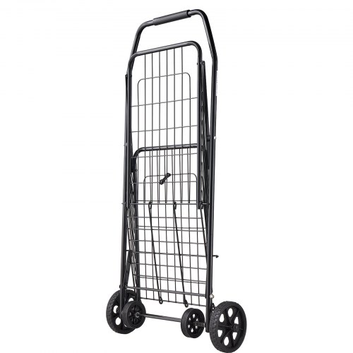 Indkøbsvogn, Sammenklappelig Transportvogn 48x41x85,7 cm, Sort, Metal
