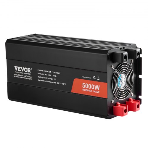 Strøminverter, Modificeret Sinusbølge 5000W DC 12V til AC 230V, Aluminium