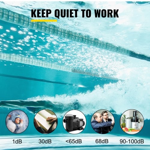Poolpumpe, 1 HK 19200 L/t 750W, 1,97" indløb/udløb, plast