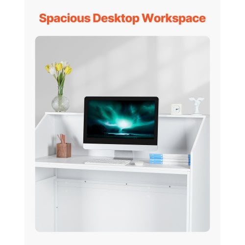 Reception Disk, 118x50x111,5 cm, Hvid, MDF
