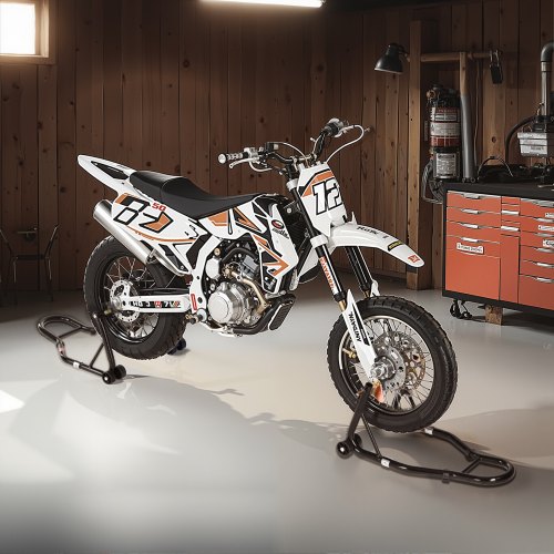 Motorcykelstativ løft, 68x45x35 cm, Sort, Stål
