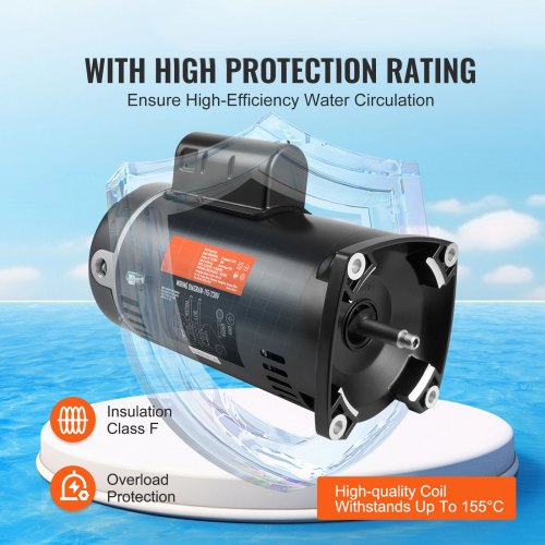 Poolpumpe Motor, 1,5 HK 56Y Ramme, 31,5x18x23 cm, Udskiftningsmotor