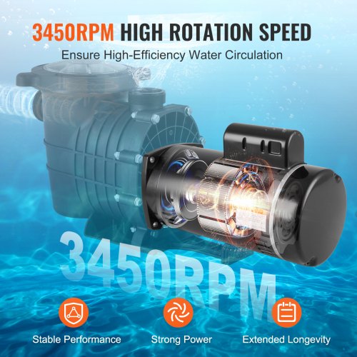 Poolpumpe Motor, 2 HK 56Y Ramme 230V, 36,6x16,5x23 cm, Stål