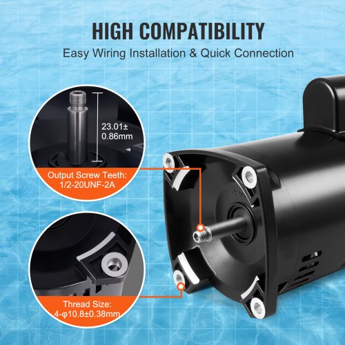 Poolpumpe Motor, 2 HK 56Y Ramme 230V, 36,6x16,5x23 cm, Stål