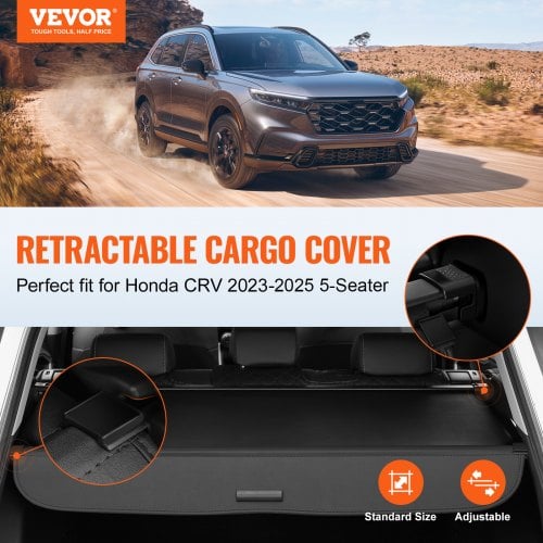 Bagagerumsafdækning, Honda CRV 2023-2025, 134x18x4,7 cm, Sort, Udtrækkelig