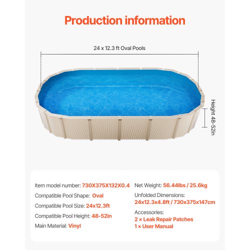 Poolforing, 730x375x132 cm, Vinyl
