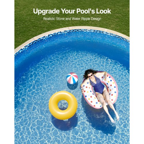Poolliner, 640x120 cm, Blå, Vinyl