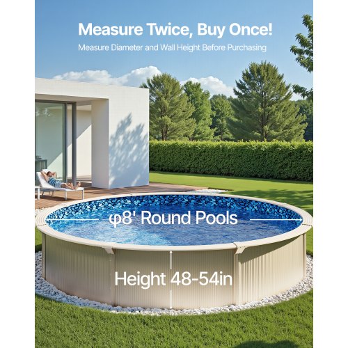 Poolforing, 244x147 cm, vinyl, rund fritstående, vandtæt
