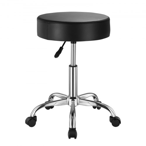Rullpall, 54x54x55-71 cm, Svart, Justerbar PU-läder