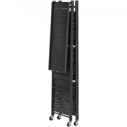 Opbevaringsreol, 66x33x117 cm, Sort, Metal, Sammenklappelig