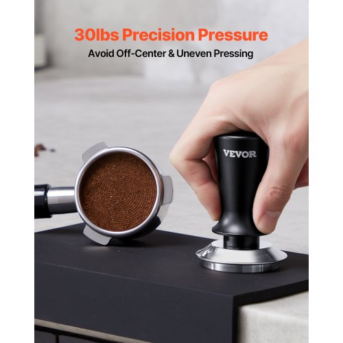 Espresso tamper, 51 mm, rustfrit stål, skridsikkert håndtag