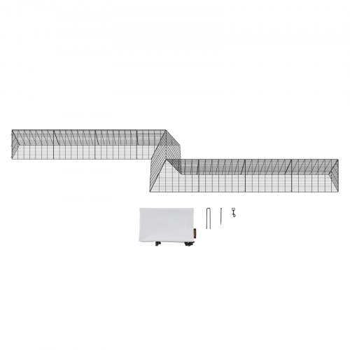 Kyllingetunnel, 729x200x61.5 cm, Sort, Stål