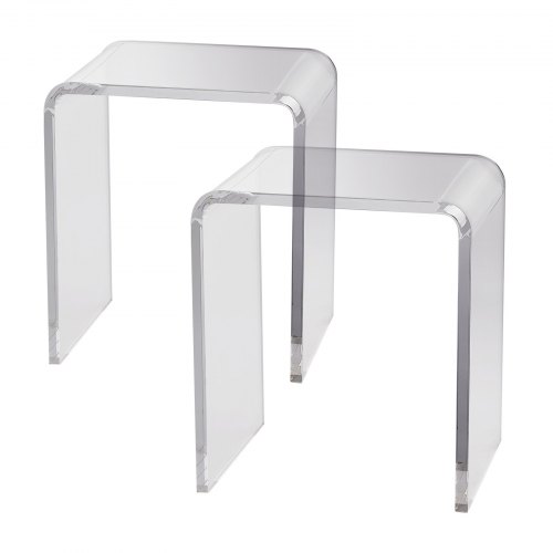 Sofabord, Akryl C-formet sidebord, 41,5x30,5x46 cm, Transparent, Akryl
