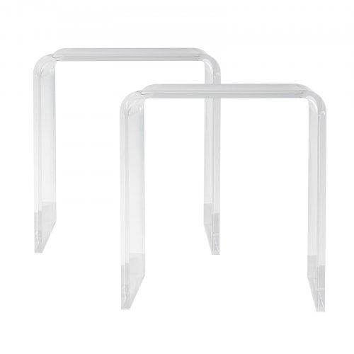 Soffbord, C-formad sidobord i akryl, 41,5x30,5x46 cm, Transparent, Akryl