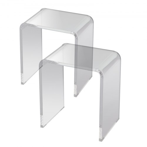 Sofabord, Akryl C-formet sidebord, 41,5x30,5x46 cm, Transparent, Akryl