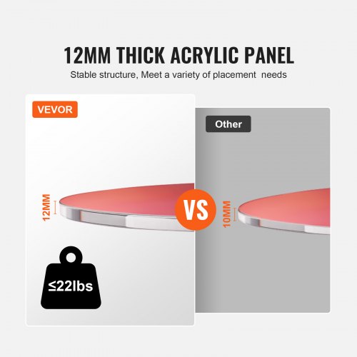 Sidebord, Rundt iriserende akryl, 45x48 cm, Flerfarvet