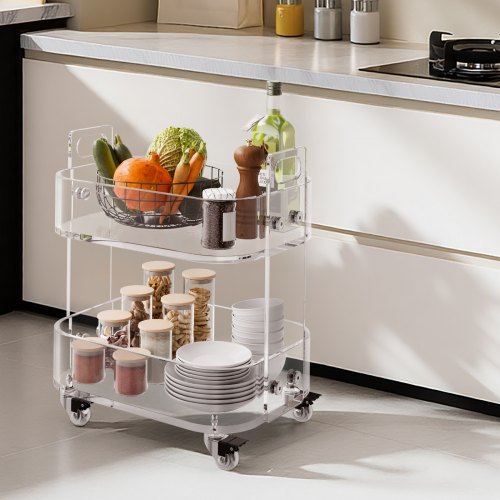 Sidebord, 30,5x41,6x48 cm, Klar, Akryl Opbevaring