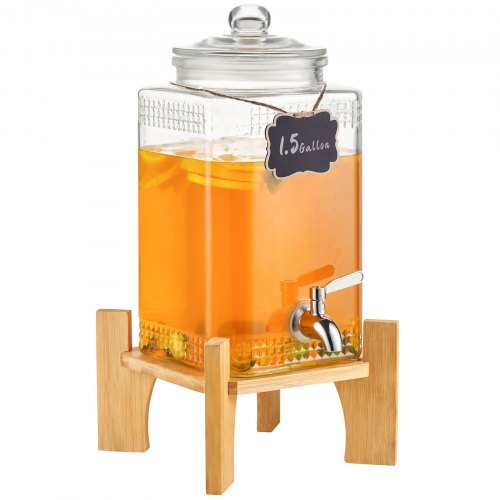 Drikkevareautomat, 21,5x21,5x42,5 cm, Glas, Rustfrit stålhane, med stativ