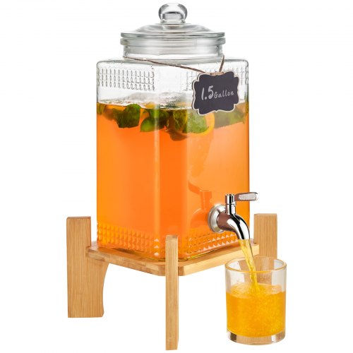 Drikkevareautomat, 21,5x21,5x42,5 cm, Glas, Rustfrit stålhane, med stativ