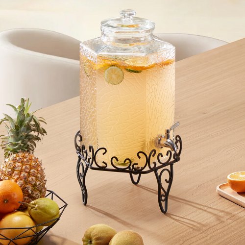Drikkevareautomat, 40x21x21 cm, 10L, Glas, Transparent, Metalstativ