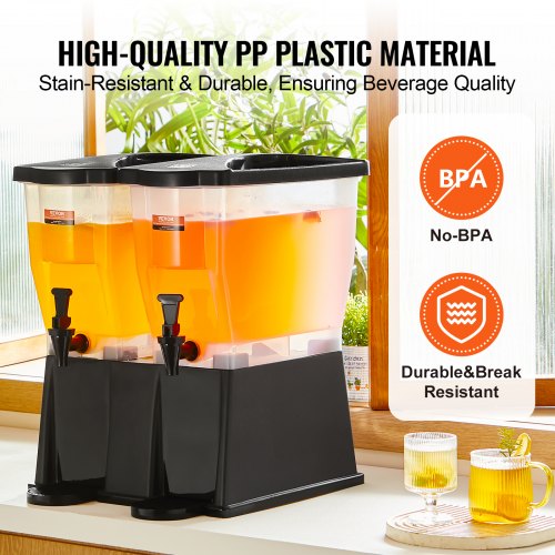 Drikkevaredispenser, 45x41.5x53 cm, plast, med stativ og tappehane