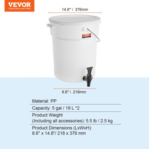 Drikkevaredispenser, 21,8x37,6 cm, Plast, 2-pak