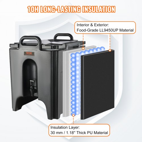 Drikkevareautomat, 37,9 L, 42,5x25,7x45,5 cm, Isoleret