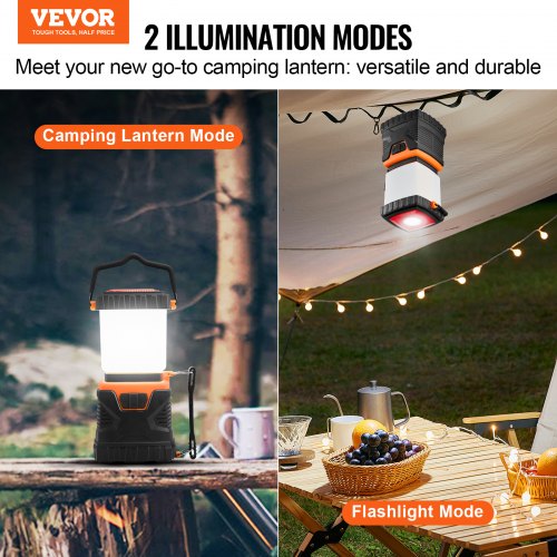 Campinglanterne, LED, 10x9.5x18.8 cm, batteridrevet