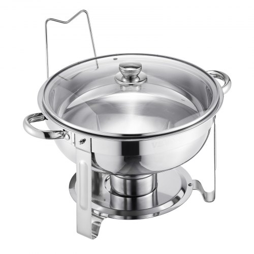 Chafing Dish Buffet Sæt, 5 Qt 2-pak Rustfrit Stål, Sølv