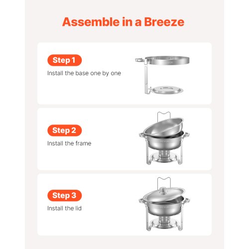Chafing Dish Buffet Sæt, 5 Qt 2-pak, Rustfrit Stål, Sølv, Catering Varmer